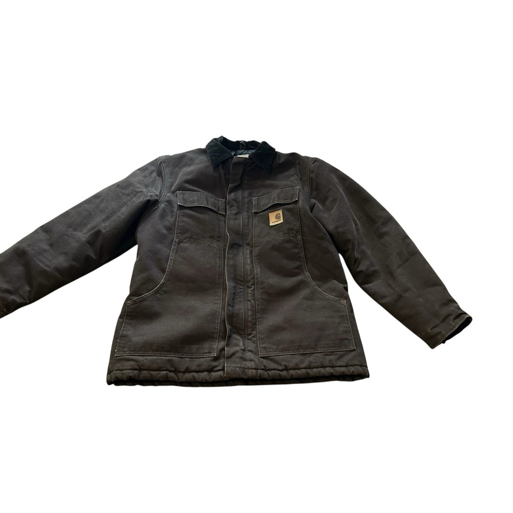 Carhartt C26 DKB Jacket Mens Medium Brown Duck Canvas Artic Quilt Lined Workwear